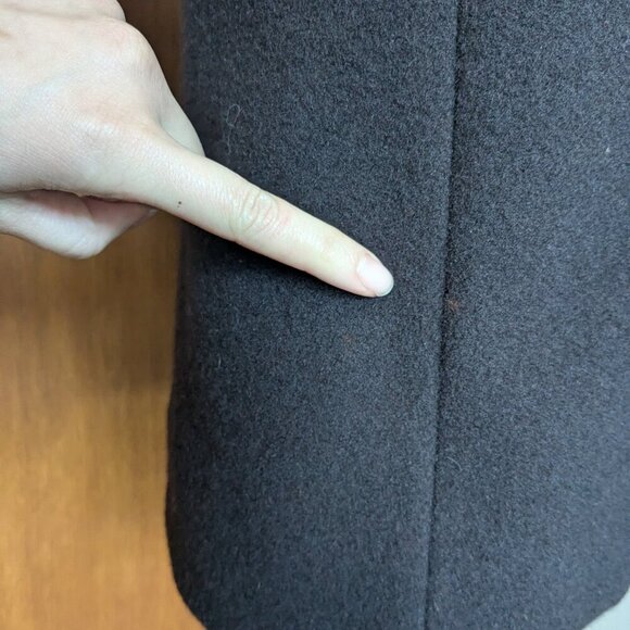 Ibex Wool Coat Peacoat Jacket Silk Long Brown Full Zip Small - Picture 12 of 13